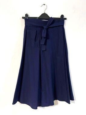 JW ANDERSON x Uniqlo Navy Wrap Midi Skirt with Self Tie and pocket